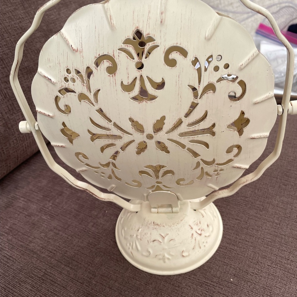 Vintage Folding Three Tier Metal Tray Server